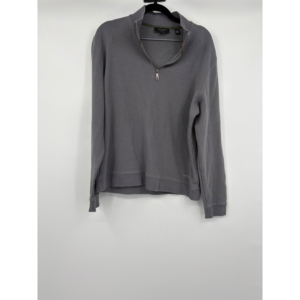 Ted Baker London Mens Gray 1/4 Zip Pullover Sweatshirt Size 4
